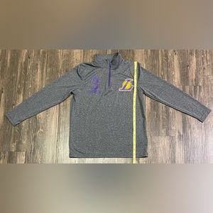 Anthony "3" Davis Lakers 1/4 Zip Pullover Gray Lightweight Shirt SZ S UNK